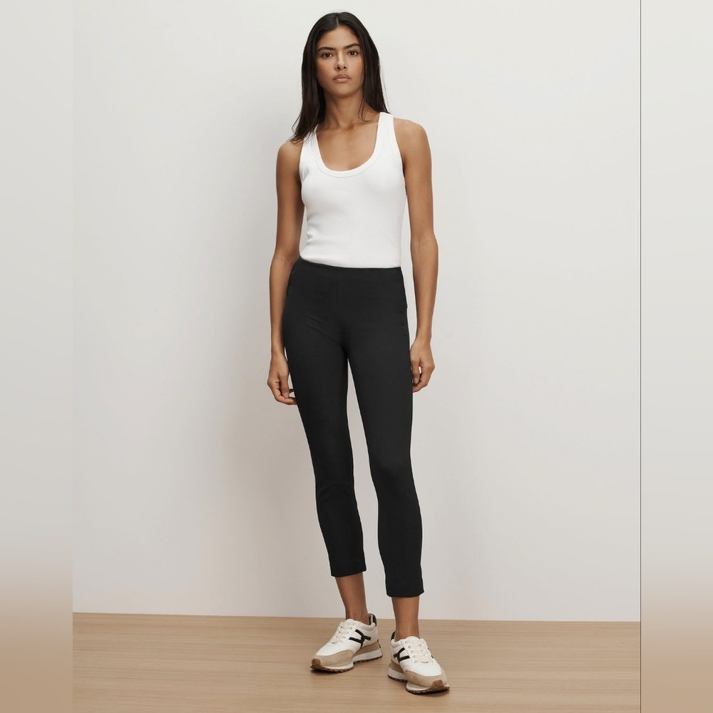 Veronica Beard Core Slim Scuba Cropped Pant Black Stretch Ankle Women's 2